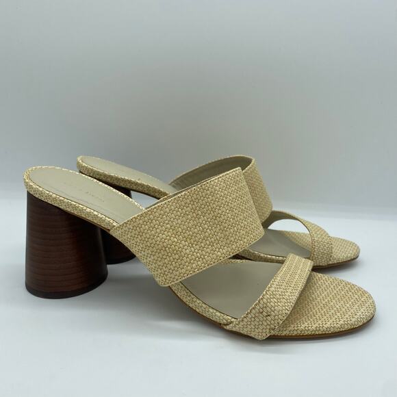 ABLE Jones Heel Straw Brown Sandal Heels Pumps Preppy Minimalist Women's size 11 - Picture 2 of 10